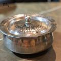 Serving Handi | Premium Stainless Steel Serving Handi | Available in All Sizes | Food-Grade Mathar Designed Handi with Steel Lid | Hammered/Naqshi/Modern Design. 