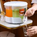 Rotating Large Capacityre Frigerator Cold Kettle With Lid And Faucet Split Fruit Teapot Lemonade Bucket Three-grid Rotating Ice Water Jug Household Juice Cold Drink Pot for Ice Tea Wine Coffee. 