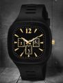 Stylish Square Dial Smooth Silicon Straps Casual Watch Stylish Analog Watch for Boys Men's in High Quality Black. 