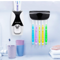 Automatic Toothpaste Dispenser with Toothbrush Holder | Wall Mounted Family Set | 5-Slot Hygienic Toothbrush Storage | No Mess Vacuum Pump Squeezer | Durable Plastic Bathroom Organizer. 