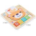 Spelling Games for Kids,Alphabet Puzzle Game Toy Set with Double-Sided Word Pattern Cognition Cards & 52 wooden letter blocks,Preschool Vocabulary Spelling for Kids Toddlers. 