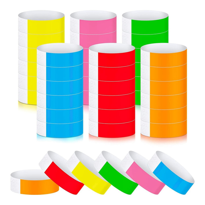 600 Pack Paper Wristbands,Colored Wristbands Waterproof Hand Bands