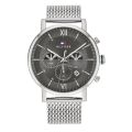 Tommy Hilfiger Men’s Quartz Stainless Steel Gray Dial 44mm Watch 1710396 Stainless Steel Wrist Watch For Men. 