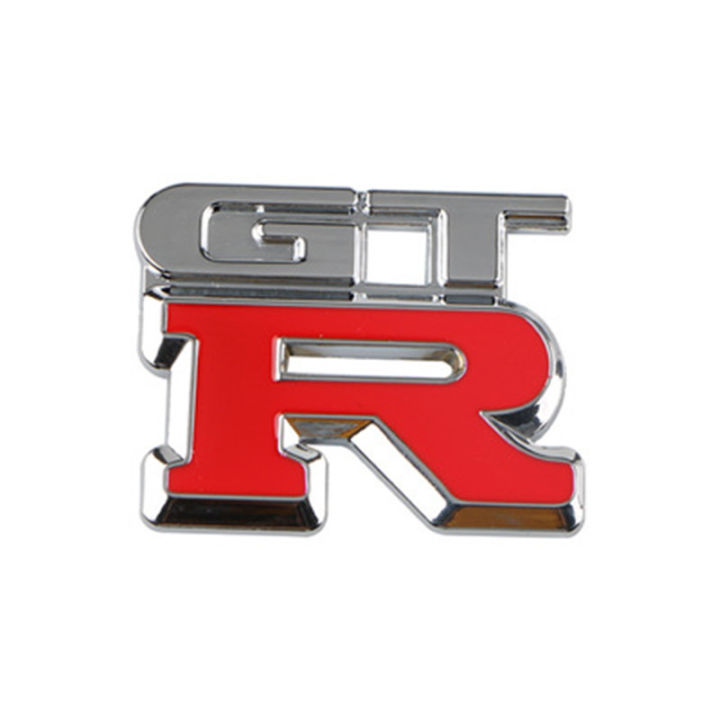 GT R Metal Chrome Car Badge Emblem Sticker -Silver-