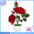 1 Set  Potted Plant Cut Evenly Clear Texture Plastic Table Decor  Rose Flower for Party. 