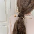 Korean Simple Gold Silver Color Metal Ball Circular Hair Sticks Hollow Long Hairpin For Women Wedding Hairstyle Design Tools. 