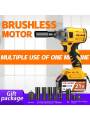 Brushless Electric Wrench Lithium Battery Charging Wrench Impact Auto Repair High Torque Rack Tool Sleeve Wind Cannon. 