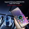 Samsung Super Fast Dual Car Charger (45W+15W) / Galaxy Car Charger (45W+15W) / Original Car Charger For Samsung galaxy S22 Ultra 5G/S22+ 5G/S22/S21 Ultra 5G/S21+ 5G/S21 5G/S20 FE 5G/S20 FE/S20 Ultra 5G/S20 Ultra/S20+ 5G/S20+/ Note20 / Note20 5G. 