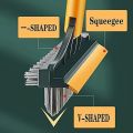 Floor Scrub Brush with Long Handle, Adjustable Magic Broom Brush 2 in 1 Cleaning Scrub Brush 120 Degree Triangular Rotating Brush Head Removable Crevice Cleaning Brush with Squeegee. 