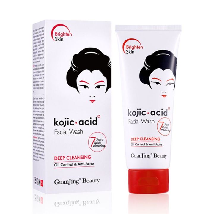 Guanjing  Kojic Acid Facial Wash Reduces Wrinkles Repair Damaged Skin Face Wash Deeply Cleansing Anti-acne Cleanserg 100g GJ7161
