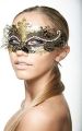 Halloween Cosplay Masquerade Eye Mask Eyes of Angel Laser Cut Masquerade Mask Diamond Rhinestone Eye Shield Mask for Women Girls Venetian Mask Party/Ball Prom Party Crown Women Nightclub Queen  Black & Gold. 