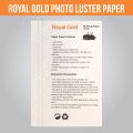 Premium Rc Photo Paper Luster Royal Gold Size 4x6, 100 Sheets. 