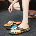 Kuluzhi 2023 New Men's Anti slip Breathable Trendy and Fashionable Herringbone Slippers. 