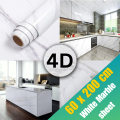 Self-Adhesive Marble Wallpaper Waterproof Oil Proof And Heat-Resistant For Kitchens | Waterproof Wallpaper | Kitchen Cabinet Self-adhesive Wallpapers | Marble Sheet | Doors Sheet | Wall Stickers | Wallpaper. 