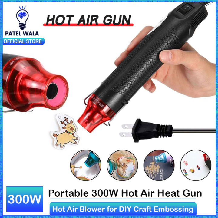 220V 300W Hot Air Heat Gun - Handheld Mini Electric Heat Tool Sealer, Multi-Function Portable Blower for DIY Craft Embossing, Shrink Wrapping, and Clay Craft
