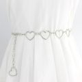 34 Inch Heart Shaped Shiny Chain Waist Belt Strap Waistband For Girls Wedding Party Dress Wear Gift Accessories. 