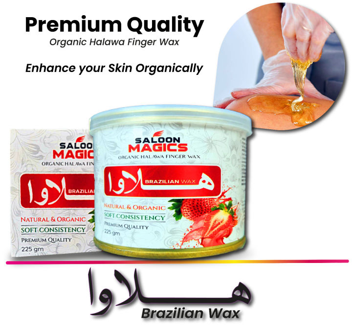 Brazilian Breeze Pure Halawa Organic Wax 3in1 Uses Applicator + Finger + Straps Original Brand High Quality material ,Halawa finger wax Halawa silky Finger wax