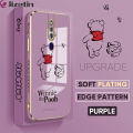 Jizetin (Free Lanyard) for OPPO F11 Pro Back Cover Honeypot Pooh Luxury 6D Plating Case Side Pattern Soft Silicone Square Mobile Phone Cases. 