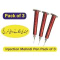 Injection Mehndi Pen Pack of 3. 