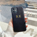 Korea Personalise Name Letters Leather PU Soft Phone Case For iPhone 13 12 11 Pro X XS Max XR 7 8 Plus Luxury Plain Back Cover. 