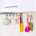 Wardrobe Accessories Holder Stand for Bathroom, Kitchen Cabinet, Cupboard, Utensil and Cloth Hanger  6 Hook Holder for Multi Function, Assorted Colour (1 PCs). 
