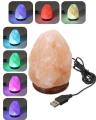 Natural Mini Salt Lamp Color Changing USB Plug Operated Table Lamp. 