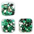 300 Pcs (100 Pcs Each) Round, Square, Diamonds DIY Small Craft Mirror. 