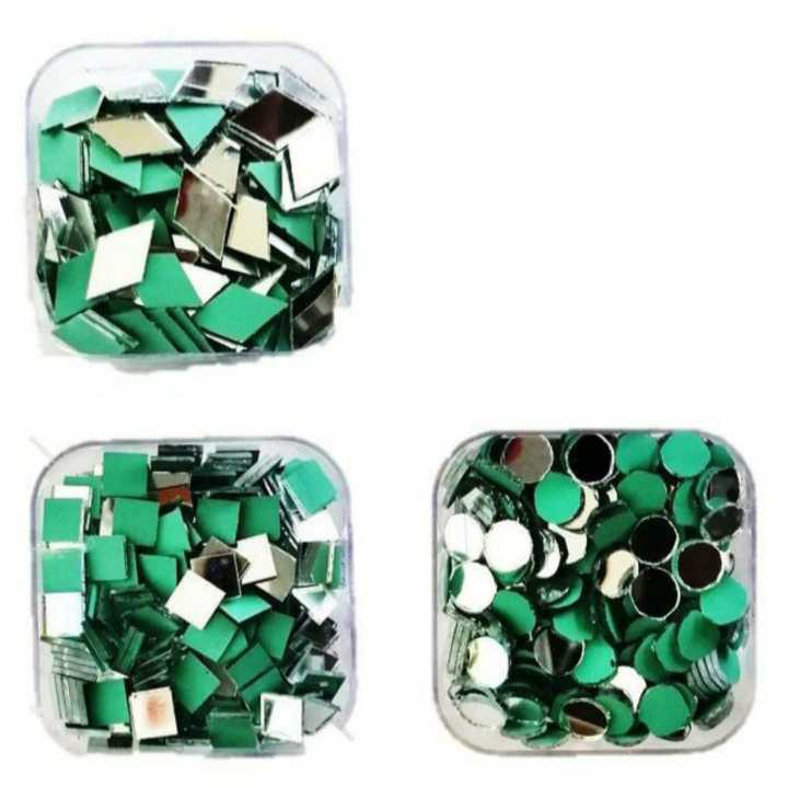 300 Pcs (100 Pcs Each) Round, Square, Diamonds DIY Small Craft Mirror