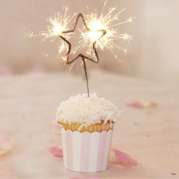Star Shaped Sparkle Candle Birthday Party 5cm Sparkling candles for birthday