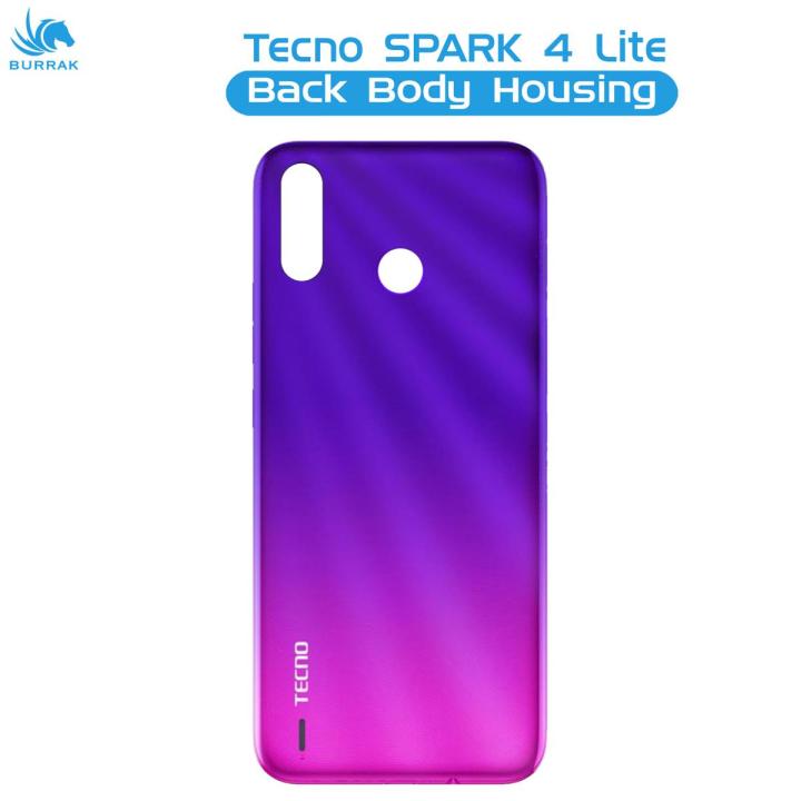 Tecno Spark 4 Lite Rear Back Body Casing Housing Replacement Battery Back Door For Tecno Spark 4 Lite - Purple