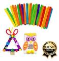 Pack of 100 Large Colored Craft Sticks Ice Cream Sticks Wooden Popsicle Sticks for DIY Craft Creative Designs Children Education (Length - 6 Inches Width - 20 mm). 