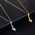 Cute Pokemon Pikachu Tail Pendant Necklace Stainless Steel Cartoon Lightning Shape Necklaces For Men Women. 