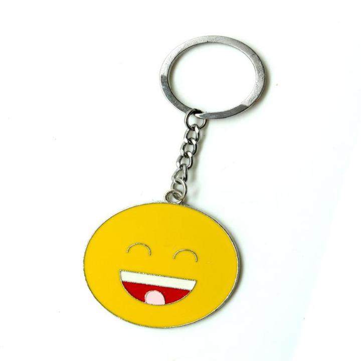 Metal Emoji Face keychain - Yellow
