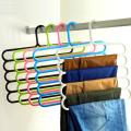 Anti-Slip Magic Multiple Layer Trousers Hanger Multifunction Pants Closet Belt Holder Rack S-Type 5 Layers Saving Space. 