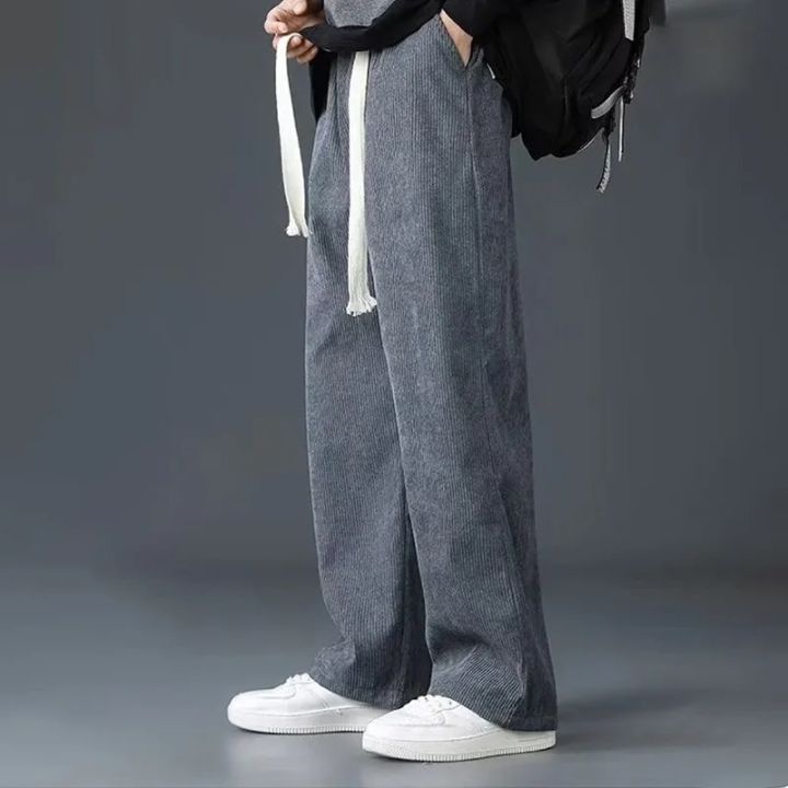 Cold Weather Sweatpants Comfy Fleece Pants Thick Plush Men's Winter Pants Elastic Waist Wide Leg Soft Sports Trousers