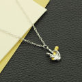 【Pei jie Store】Couple Pitch Necklace Microphone Pendant Best Friend Jewelry Hip Hop Jewelry Silver Color and singers Gift. 