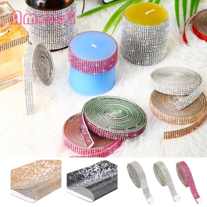 Self-adhesive Bling Tape Sparkling Self-adhesive Rhinestone Tape Perfect for Diy Crafts Gift Wrapping Party Decorations Southeast Asian Buyers' Favorite Self-adhesive Rhinestone Ribbon
