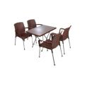 4 Patio Garden Chairs & 1 Heavy-Duty Folding Table Set. 