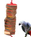 BIRD AMAZON Parrot Toys for Medium Birds, Cardboard Bird Toys African Grey Parrot Toys, Natural Wooden Bird Cage Chewing Toy with Clip for Small Medium Parrots and Birds Cockatiel Conure. 