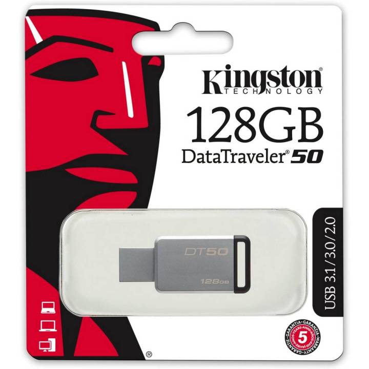 Kingston 128GB USB 3.0 DataTraveler 50 - Lifetime Warranty