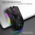 BM600 Wireless Mouse Lightweight Hollow-out Design Rechargeable Gaming Mouse With RGB Lights. 