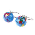 2Pcs World map Globe keychain jewelry earth Globe art pendant keychains gift. 