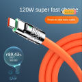 3 in 1 120W 6A Ultra Fast Charger | C Type | Micro USB | lightning | Liquid Silicone Quick Charging Fast Charging Cable with Led Light |. 