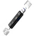 D-188 3 in 1 TF & USB to Micro USB & Type-C Card Reader OTG Adapter Connector. 