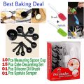 Best Baking Deal- 10Pcs Measuring Spoons, Set 15Pcs Cake Decorating Kit, 1Pcs Silicone Oil Brush and 1Pcs Spatula. 