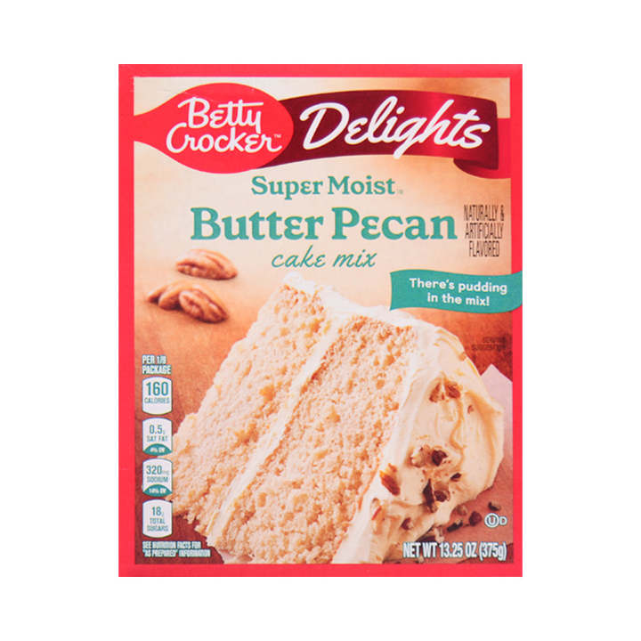 BETTY CROCKER SUPER MOIST CAKE MIX BUTTER PECAN 375 GM Baking Cooking Home Baking  SugarBread, Cake, Cookie Mixes