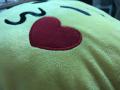 Wink Blow Heart Kiss Emoji Pillow 12.5 Inch Large Yellow Smiley Emoticon. 