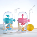 Kids Dolphin Top Waterfall Water Bottle| With Straw Cartoon Kids Water Spray Cup Sippy Cups Learner Cup Whale Baby Feeding with Straw Outdoor| Portable Leak Proof Straw Water Bottle (Mix/Random Color). 