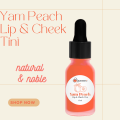 Yam peach lip & cheek tint 15ml - Lip Tint - Cheek tint - Cheek stain - Liquid blush tint – Blush tint - Water type tint - 100% Organic lip stain - Pure organic liquid stain for lips – Yam peach lip by Auragano. 