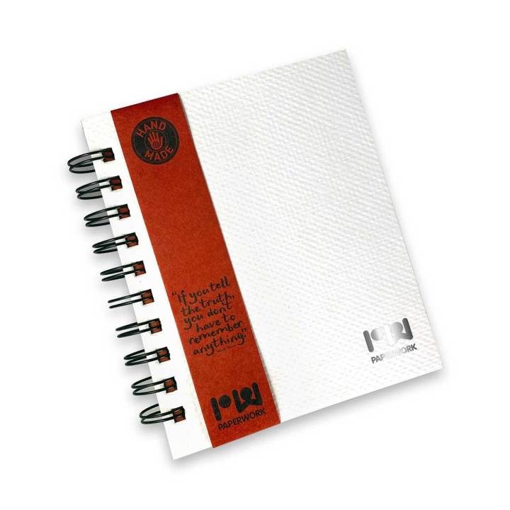 Spiral Notebook 5"x 4.5" - Scrapbook WHITE - PAPERWORK